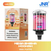 Immagine del prodotto Jnr Mega Shisha Hookah Lady Killa Flavor, che mostra il dispositivo per svapare e la sua confezione con un design sfumato rosa e arancione, grafica di un astronauta, affermazione di 100.000 tiri e un'etichetta di avvertenza sulla nicotina.