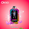 Färgstark Okso Vape-enhet märkt 'Lady Killa' med en livfull tecknad karaktär i hiphop-stil, mot en rosa bakgrund med vattenstänk och två lila maskeradmasker.