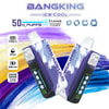 Immagine promozionale del dispositivo Bangking Ice Cool, con due dispositivi che mostrano la regolazione della freschezza, 50.000 puff, ricarica Type-C, capacità da 25 ml, batteria da 850 mAh, doppia coil mesh e campioni di colore sullo sfondo.