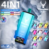 Promotional Image For Stagbar 4In1, Showcasing A Colorful Disposable Vape Device With Led Display And Usb-C Charging, Surrounded By Illustrations Of Various Flavor Editions Including Blueberry, Watermelon, Strawberry, Cherry, Fruit, Mixed Fruit, Summer, Juicy, Blue, And Exotic.
