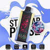 Stagbar Pulse Vape Device Featuring A Colorful Display And Illustrations, Advertised With Blueberry And Raspberry Flavors, 35000 Puffs, Mesh Coil, 30Ml Capacity, Type C Rechargeable, Adjustable Airflow, And E-Liquid/Power Screen Display.