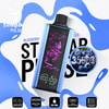 Promotional Image For Stagbar Pulse Blueberry Ice Vape Device, Featuring The Device With Led Display, Blueberry Graphics, And Icons For Features Including 3500 Puffs, Mesh Coil, 30Ml Capacity, Type-C Recharge, And Adjustable Airflow.