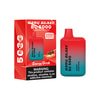 Bang Blaze Bc5000 Disposable Vape Device And Packaging In Red And Teal Gradient, Labeled For 5000 Puffs And Energy Drink Flavor, With A Nicotine Warning Displayed On The Box.