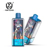 Due dispositivi usa e getta Crystal 4 in 1 con quattro gusti e bocchini blu, con confezione che mostra un astronauta nello spazio e l'etichetta del gusto Cherry Ice.