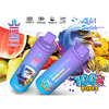 Colorful Promotional Image For Bang King Vapen Triple Disposable Vape, Featuring Two Purple Devices With An Illustrated Eagle And Labeled Flavors. Text Highlights 3-In-1 Switch, 650Mah Battery, 18Ml X3, 1.0Ω Mesh Coil, And 100K Puffs. Background Shows Assorted Fruits And A Stylized Eagle Head.