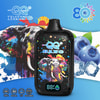 Packaging Of Qq Bang 80000 Blueberry Ice Disposable Vape With Frosted Blueberry Imagery