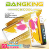 Packaging Of Bang King Ice Cool 60000 Sour Lush Gummy Flavor Disposable Vape