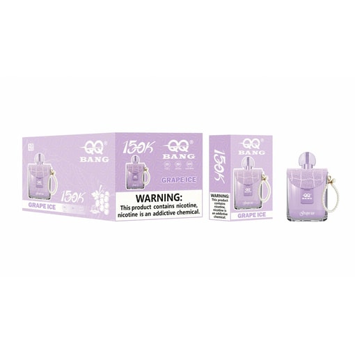 Qq Bang Perfume 150K Grape Ice Disposable Vape Packaging