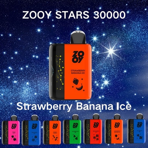 Zooy Stars 30000 Strawberry Banana Ice Flavor Disposable Vape Packaging Box