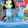 Image promotionnelle pour l'appareil de vapotage jetable Bang Blueberry Ice comprenant deux unités de vapotage bleues, des visuels Blueberry et Ice et des points forts du produit tels que 32 000 bouffées, une capacité de 32 ml et une puissance réglable.