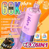 Advertentie voor Fizzy Max Iii Vape, met 60.000 trekjes, een roze en paars apparaat, 6 smaken in één (aardbei-dragonfruit, Red Bull, framboos-watermeloen en combinaties daarvan) en kleurrijke afbeeldingen met afbeeldingen van energiedrankjes.