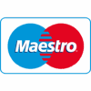 Maestro-logo met overlappende blauwe en rode cirkels en witte tekst in het midden