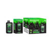 Bangking Twins E-Cigarette Packaging And Device With A Green Skull Design, Prominently Labeled For 5000 Puffs And Aloe Vera Lime Flavor, Featuring Nicotine Warning And Bright Green And Black Color Scheme.