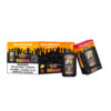 Bangking Twins Disposable Vape Product Packaging Featuring A Colorful Skull Design, Bold Text Stating '50,000 Puffs', Fruit Flavor Illustrations, And A Nicotine Addiction Warning Label.