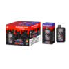 Bangking Twins Vaping Product Packaging Featuring A Black Device With A Colorful Skull Graphic, With Large Red And Black Boxes Showing 50,000 Puffs And A Nicotine Addiction Warning.
