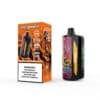 Mr. Goodie Vape-apparaat en de verpakking met een kleurrijke ontwerp in graffiti-stijl, gelabeld met 'Dragon Fruit Bubble Gum'-smaak en een nicotine-waarschuwingslabel.
