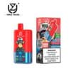 Wegwerp-vape met drie smaken, met een cartoon-aap met een zonnebril en een hoed op het apparaat en de verpakking, goed voor 60.000 trekjes en drie smaken: Watermelon Ice, Triple Melon Ice en Strawberry Banana, met een nicotinewaarschuwingslabel.