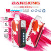 Bangking Ice Cool Disposable VAPE -apparaat met rood en wit ontwerp, met verstelbare koelheidsniveaus, 50.000 trekjes, 25 ml capaciteit, 850 mAh batterij en dubbele gaasspoel.