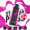 Promotionele afbeelding voor een staggar puls wegwerpvape in bruisende kersensmaak, met een roze en zwart apparaat, pictogrammen voor functies zoals power screen display, mesh -spoel, capaciteit van 30 ml, type C -opladen, verstelbare luchtstroom en een hoogtepunt voor 35.000 klaaien met geïllustreerde kersen.