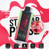 Stagbar Puls Wegwerp VAPE-apparaat met een kleurrijk ontwerp, met aardbei- en watermeloensmaak, omgeven door promotietekst die 35.000 trekjes, mesh-spoel, 30 ml e-vloeistofcapaciteit, Type-C-opladen en verstelbare luchtstroom benadrukt.