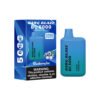 Bang Blaze BC5000 Blueberry Ice Wegwerp Device en verpakking, met productdetails en een nicotine -waarschuwingslabel.
