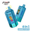 Twee blauwe Fihp Multi Wegwerp Vape-apparaten met Cartoon Ape-illustraties, productbranding en &Quot;6 in 1&Quot;