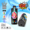 Bang Legend Vaping Device Advertisement Highlighting 150,000 Puffs, Watermelon Bubble Gum Flavor, Colorful Led Screen, Six Adjustable Flavors, Type-C Charging Port, And Branding Details On A Vibrant Blue Background.