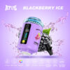 Promotional Image For Atus Blackberry Ice Vape, Featuring A Purple Device Labeled 'Grape Ice,' Splashes Of Liquid, Fresh Blackberry, And Icons Highlighting Product Features Like Rgb Light And 12,000 Puffs.