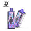 Two Purple Four Flavor Crystal 4 In 1 Vape Devices Featuring A Cosmic Design With An Astronaut And Colorful Lights On The Front, Labeled With Strawberry Watermelon Flavor.
