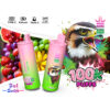 Colorful Advertisement For Bang King Vape Featuring Two Pink And Green Vape Devices, A Vibrant Fruit Assortment, And An Illustrated Falcon With Bold Text Promoting 100,000 Puffs And 3-In-1 Switch Functionality.