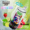 Promotional Image For A Bang Leader Stoll 4-In-1 Vape Device Featuring A Colorful Llama Illustration On The Device, Surrounded By Fruits Like Strawberries, Limes, Raspberries, And Watermelon. The Image Highlights 10,000 Puffs, Four Flavors (Lemon Lime, Strawberry Ice, Raspberry Watermelon, Fizzy Cherry), And Vivid Digital Indicators On The Device.