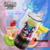 Promotional Image For Bang Leader Stoll Vape, Featuring A Cartoon Rabbit In Sunglasses On The Device, Surrounded By Fruit And Drinks, Highlighting 4 Flavors And 10000 Puffs.